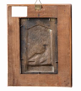 Stele funeraria con donna che scrive  - Asta Placchette, Medaglie, Sculture e Ceramiche dal XIV al XIX secolo - Associazione Nazionale - Case d'Asta italiane