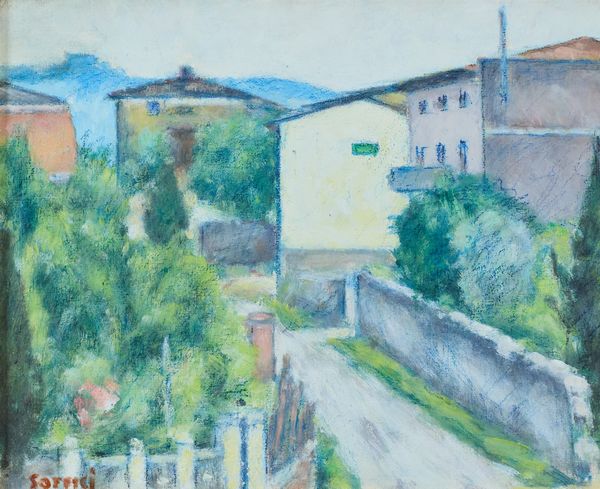 Ardengo Soffici : Paesaggio di Poggio  - Asta Arte Moderna e Contemporanea - Associazione Nazionale - Case d'Asta italiane