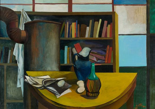 Renato Guttuso : Studio - interno con stufa  - Asta Arte Moderna e Contemporanea - Associazione Nazionale - Case d'Asta italiane