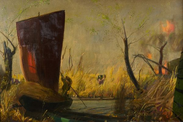 Pietro Annigoni : L'incendio del falasco  - Asta Arte Moderna e Contemporanea - Associazione Nazionale - Case d'Asta italiane