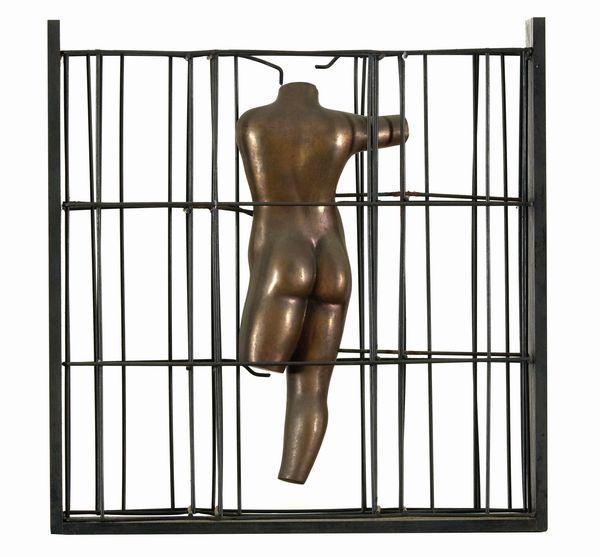Raimondo Rimondi : Figura in gabbia  - Asta Arte Moderna e Contemporanea - Associazione Nazionale - Case d'Asta italiane