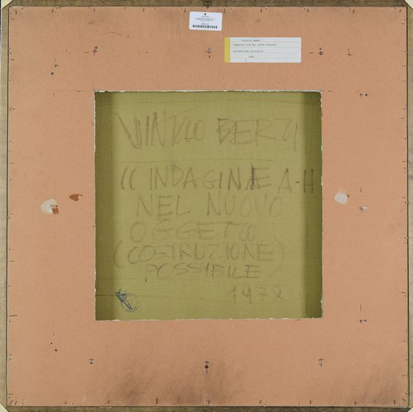 Vinicio Berti : Indagine A-H nel nuovo oggetto (Costruzione possibile)  - Asta Arte Moderna e Contemporanea - Associazione Nazionale - Case d'Asta italiane