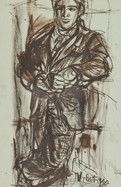 Vinicio Berti : Ritratto di uomo  - Asta Arte Moderna e Contemporanea - Associazione Nazionale - Case d'Asta italiane