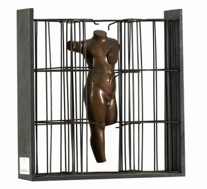 Raimondo Rimondi : Figura in gabbia  - Asta Arte Moderna e Contemporanea - Associazione Nazionale - Case d'Asta italiane