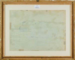 Giulio D'Anna : Scomposizione di treno + paesaggio  - Asta Arte Moderna e Contemporanea - Associazione Nazionale - Case d'Asta italiane