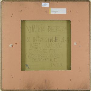 Vinicio Berti : Indagine A-H nel nuovo oggetto (Costruzione possibile)  - Asta Arte Moderna e Contemporanea - Associazione Nazionale - Case d'Asta italiane