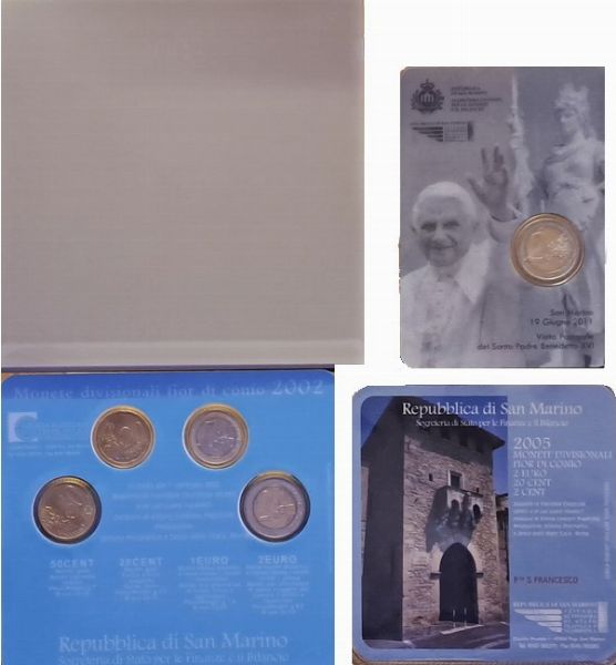 San Marino. Quattro confezioni ufficiali di monete in Euro.<BR>  - Asta Numismatica Light - Associazione Nazionale - Case d'Asta italiane