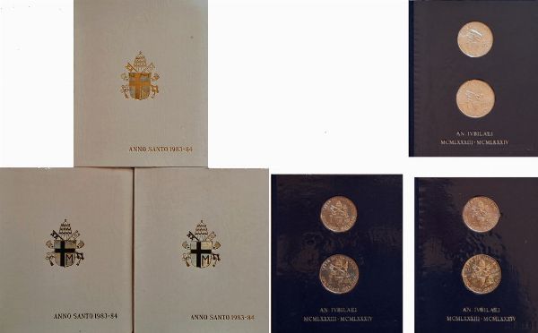 Vaticano Anno Santo 1983  1984. 3 dittici (500 + 1000 Lire).  - Asta Numismatica Light - Associazione Nazionale - Case d'Asta italiane