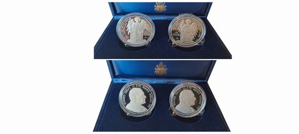 Vaticano 2000  dittico 2 X 10000 Lire in argento fondo specchio.  - Asta Numismatica Light - Associazione Nazionale - Case d'Asta italiane