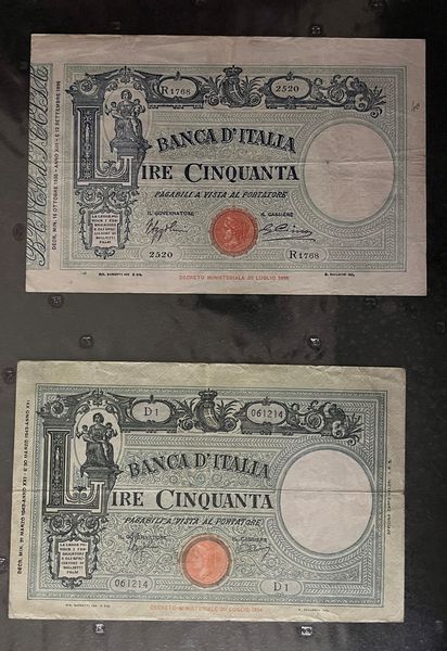 REGNO D’ITALIA. UMBERTO I E VITTORIO EMANUELE III DI SAVOIA. Lotto di 30 banconote.  - Asta Numismatica Light - Associazione Nazionale - Case d'Asta italiane