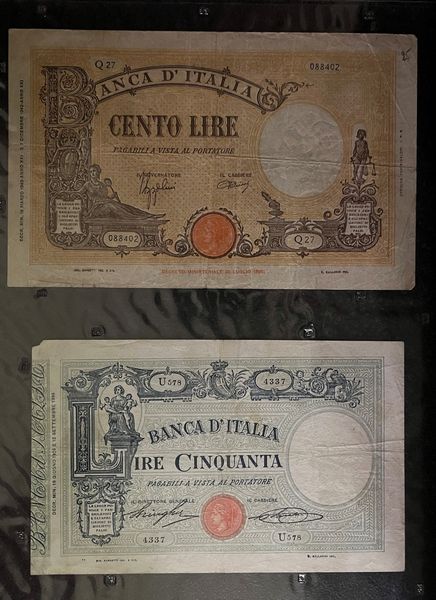 REGNO D’ITALIA. UMBERTO I E VITTORIO EMANUELE III DI SAVOIA. Lotto di 30 banconote.  - Asta Numismatica Light - Associazione Nazionale - Case d'Asta italiane