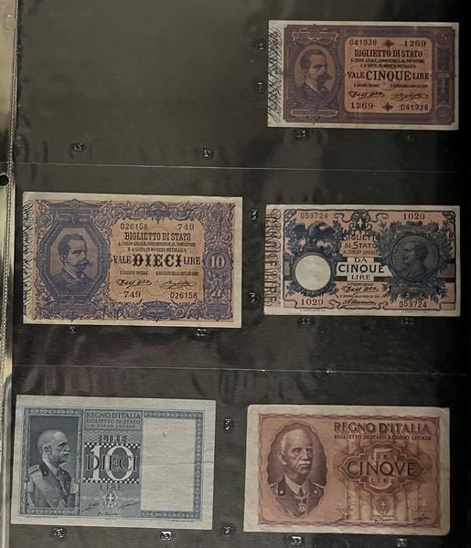 REGNO D’ITALIA. UMBERTO I E VITTORIO EMANUELE III DI SAVOIA. Lotto di 30 banconote.  - Asta Numismatica Light - Associazione Nazionale - Case d'Asta italiane