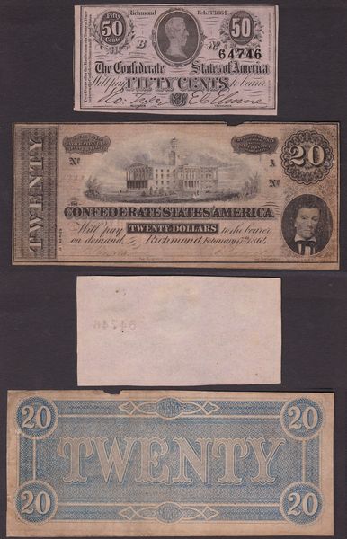 CONFEDERATE STATES, 1861-1865. Lotto di due esemplari.  - Asta Numismatica Light - Associazione Nazionale - Case d'Asta italiane