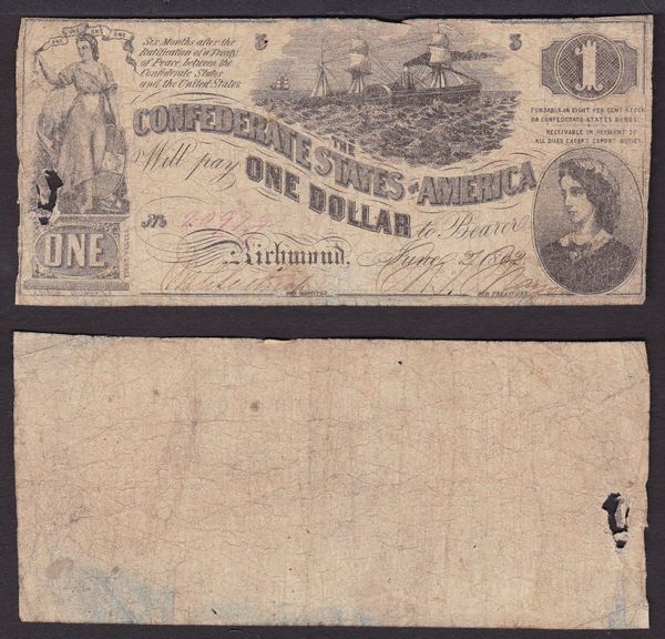 CONFEDERATE STATES, 1861-1865. Lotto di due esemplari.  - Asta Numismatica Light - Associazione Nazionale - Case d'Asta italiane