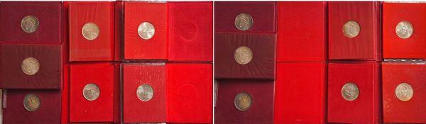Vaticano 1958  1978. 7 monete da 500 Lire Ag. Sede Vacante in folder.  - Asta Numismatica Light - Associazione Nazionale - Case d'Asta italiane