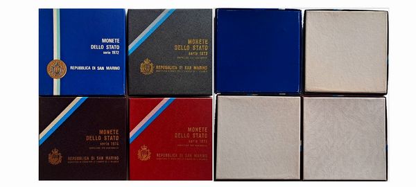 San Marino 1972-1975. 4 divisionali.  - Asta Numismatica Light - Associazione Nazionale - Case d'Asta italiane