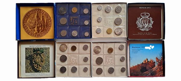 San Marino 1972-1975. 4 divisionali.  - Asta Numismatica Light - Associazione Nazionale - Case d'Asta italiane
