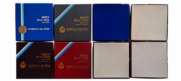 San Marino 1972-1975. 4 divisionali.  - Asta Numismatica Light - Associazione Nazionale - Case d'Asta italiane