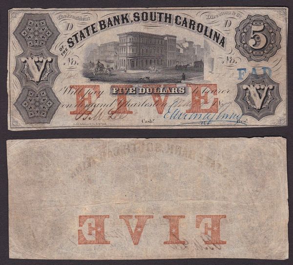 OBSOLETE PAPER MONEY. OBSOLETE PAPER MONEY. SOUTH CAROLINA - TENNESSEE - PHILADELPHIA. 1855-1858. Lotto di 4 esemplari.  - Asta Numismatica Light - Associazione Nazionale - Case d'Asta italiane
