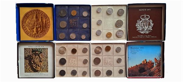 San Marino 1972-1975. 4 divisionali.  - Asta Numismatica Light - Associazione Nazionale - Case d'Asta italiane