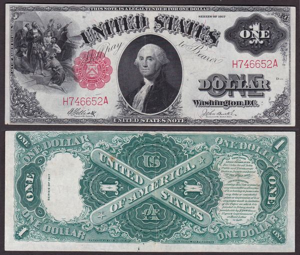 USA - UNITED STATES NOTE 1917. 1 Dollar.  - Asta Numismatica Light - Associazione Nazionale - Case d'Asta italiane