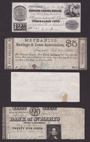 VARIE. BOSTON - NEW YORK - OLEAN - SAVANNHAH. Lotto di 4 buoni.  - Asta Numismatica Light - Associazione Nazionale - Case d'Asta italiane