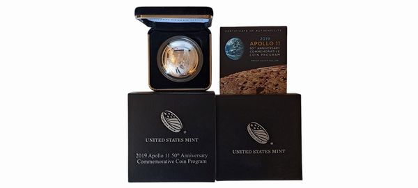 USA 2019. Un dollaro d'argento fondo specchio / proof Apollo 11 - 50 Anniversario.  - Asta Numismatica Light - Associazione Nazionale - Case d'Asta italiane