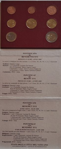 Vaticano 2008 - divisionale Euro FdC.  - Asta Numismatica Light - Associazione Nazionale - Case d'Asta italiane