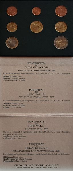 Vaticano 2005 - divisionale Euro FdC.  - Asta Numismatica Light - Associazione Nazionale - Case d'Asta italiane