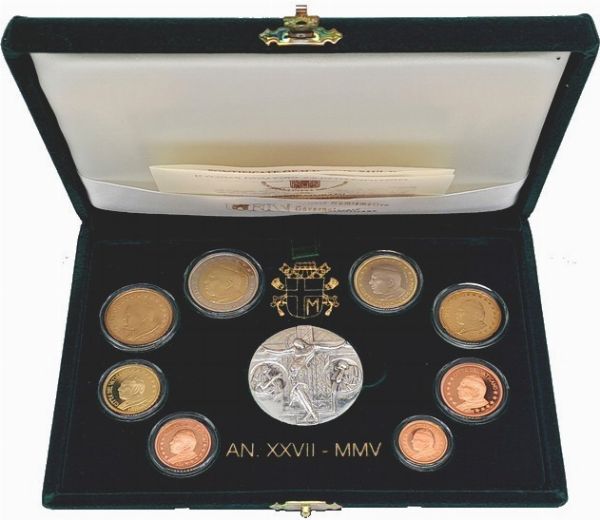 Vaticano 2005 - divisionale Euro fondo specchio.  - Asta Numismatica Light - Associazione Nazionale - Case d'Asta italiane