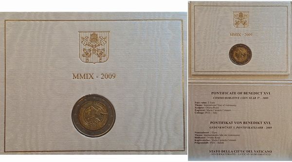 Vaticano 2008 e 2009 - 2 folder da Euro commemorativi FdC.  - Asta Numismatica Light - Associazione Nazionale - Case d'Asta italiane
