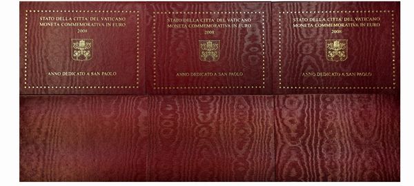 Vaticano 2008 - 3 monete da 2 Euro commemorativi FdC.  - Asta Numismatica Light - Associazione Nazionale - Case d'Asta italiane