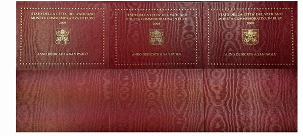 Vaticano 2008 - 3 monete da 2 Euro commemorativi FdC.  - Asta Numismatica Light - Associazione Nazionale - Case d'Asta italiane