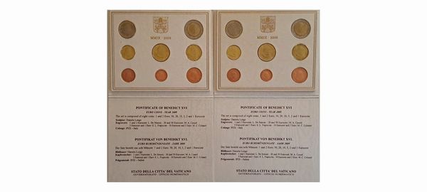 Vaticano 2009 - 2 divisionali Euro FdC.  - Asta Numismatica Light - Associazione Nazionale - Case d'Asta italiane
