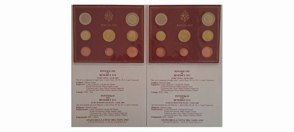 Vaticano 2008 - 2 divisionali Euro FdC.  - Asta Numismatica Light - Associazione Nazionale - Case d'Asta italiane