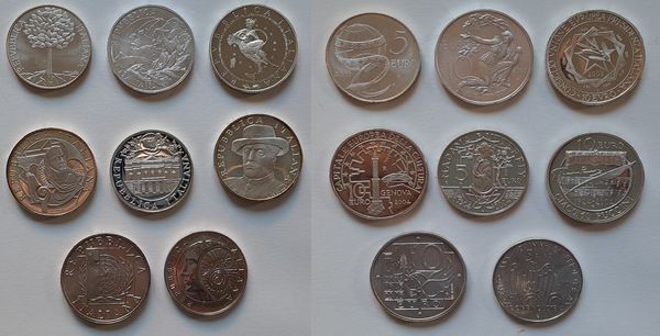 8 monete Euro in Ag - Italia 2003-2010.  - Asta Numismatica Light - Associazione Nazionale - Case d'Asta italiane