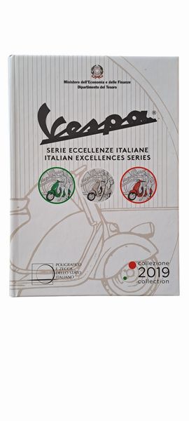 Italia 2019  trittico VESPA - 3 monete da 5 Euro in argento. Serie ECCELLENZE ITALIANE.  - Asta Numismatica Light - Associazione Nazionale - Case d'Asta italiane