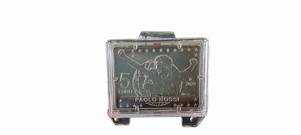 Italia 2021  2022. Lotto di 2 monete da 5 Euro in argento FdC - FEDERAZIONE PALLACANESTRO e PAOLO ROSSI.  - Asta Numismatica Light - Associazione Nazionale - Case d'Asta italiane