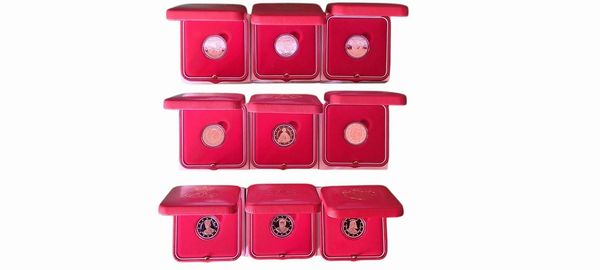 Monaco 2016  2024. Lotto di 9 monete da 2 Euro proof in astuccio.  - Asta Numismatica Light - Associazione Nazionale - Case d'Asta italiane
