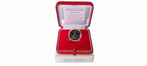Monaco 2016  2024. Lotto di 9 monete da 2 Euro proof in astuccio.  - Asta Numismatica Light - Associazione Nazionale - Case d'Asta italiane