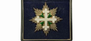 REGNO D'ITALIA. VITTORIO EMANUELE III DI SAVOIA, 1900-1946. Croce e placca da commendatore dell'Ordine dei Santi Maurizio e Lazzaro.  - Asta Numismatica Light - Associazione Nazionale - Case d'Asta italiane