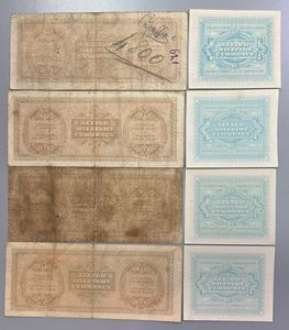 OCCUPAZIONE AMERICANA DELLITALIA. Lotto di otto banconote.  - Asta Numismatica Light - Associazione Nazionale - Case d'Asta italiane