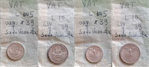 Vaticano. 24 divisionali FdC dal 1963 al 1978, una moneta da 1000 Lire, 2 monete da 500 Lire Sede Vacante e un dittico da 5 + 10 Lire Sede Vacante 1939 in bustina. <BR>  - Asta Numismatica Light - Associazione Nazionale - Case d'Asta italiane