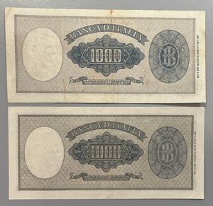 REPUBBLICA ITALIANA, DAL 1946. Lotto di due banconote.  - Asta Numismatica Light - Associazione Nazionale - Case d'Asta italiane