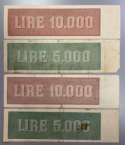 LUOGOTENENZA E REPUBBLICA ITALIANA. Lotto di quattro Titolo Provvisori.  - Asta Numismatica Light - Associazione Nazionale - Case d'Asta italiane