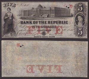 OBSOLETE PAPER MONEY. NEW JERSEY - OHIO - RHODE ISLAND. 1855-1861. Lotto di 3 banconote.  - Asta Numismatica Light - Associazione Nazionale - Case d'Asta italiane