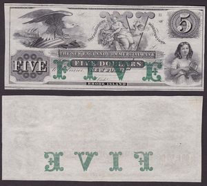 OBSOLETE PAPER MONEY. RHODE ISLAND NEWPORT - THE NEW ENGLAND COMMERCIAL BANK 1818-1860. Lotto di 2 esemplari.  - Asta Numismatica Light - Associazione Nazionale - Case d'Asta italiane