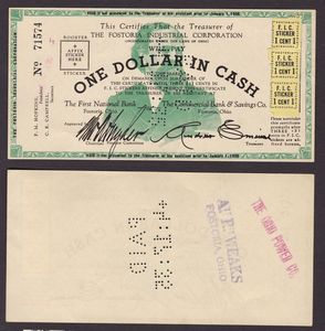 VARIE. FOSTORIA - CAMBRIA - HAMTRAMCK. Lotto di 3 buoni.  - Asta Numismatica Light - Associazione Nazionale - Case d'Asta italiane