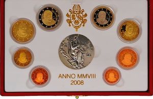 Vaticano 2008 - divisionale Euro fondo specchio.  - Asta Numismatica Light - Associazione Nazionale - Case d'Asta italiane