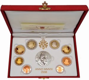 Vaticano 2008 - divisionale Euro fondo specchio.  - Asta Numismatica Light - Associazione Nazionale - Case d'Asta italiane